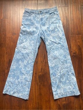 High Rise Floral Jeans